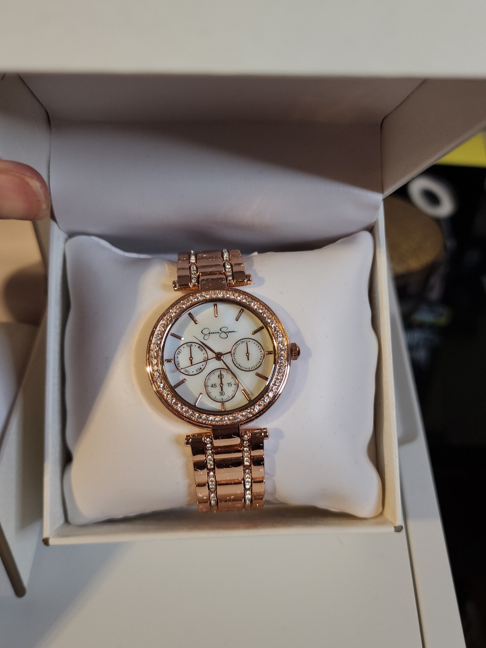 Rose Gold Women's Crystal Accent Bracelet Watch